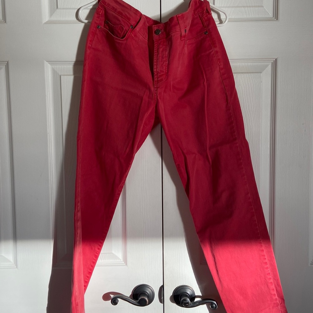 Burnt red. Not your daughters jeans